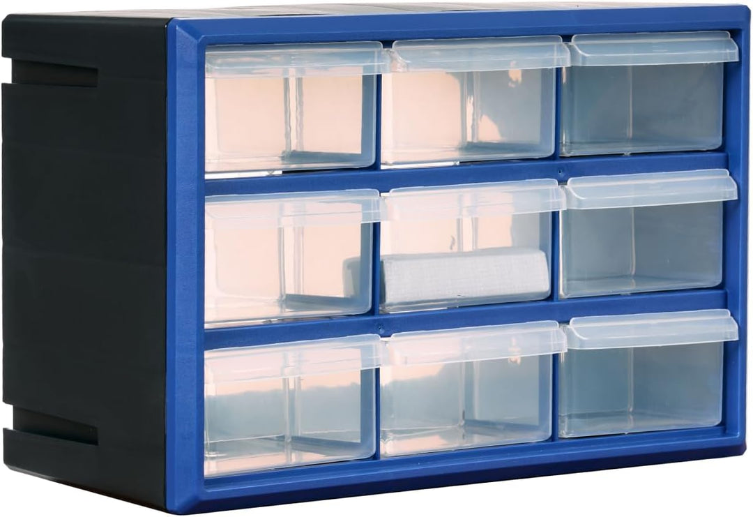 Kleinteilemagazin-Aufbewahrungsschrank mit 9 Schubladen, stapelbarer Hardware-Organizer mit durchsic