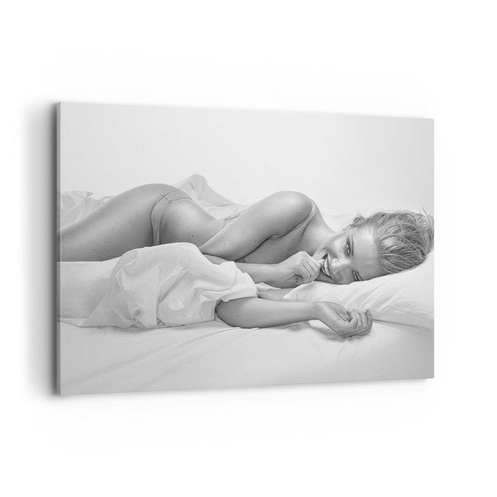 Bilder auf Leinwand 100x70cm Leinwandbild Weiblich mode modell posieren Gross Wanddeko Bild Schlafzi