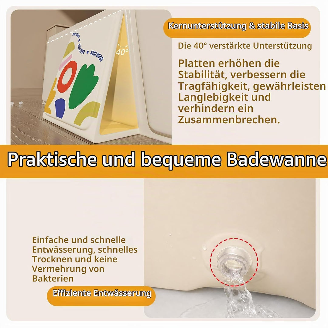 Faltbare Kinderbadewanne – Multifunktionale Badewanne für Dusche, platzsparend und tragbar, ideal fü