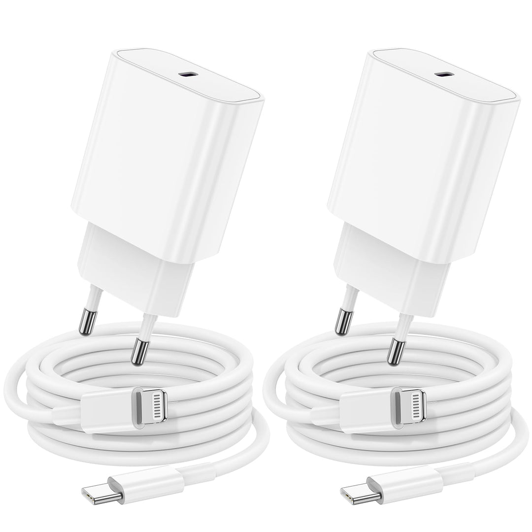 2Pack iPhone Schnellladegerät mit Ladekabel, iPhone Schnellladekebel 2m kable mit 20W USB C Ladegerä