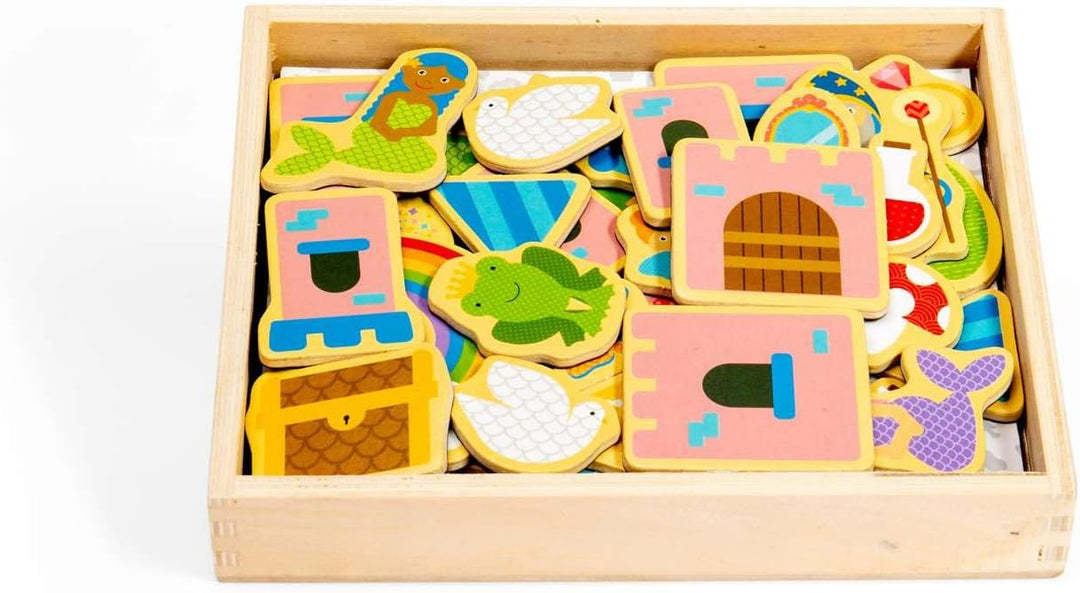 Bigjigs Toys Wooden Fantasy Magnets - 35 Pieces