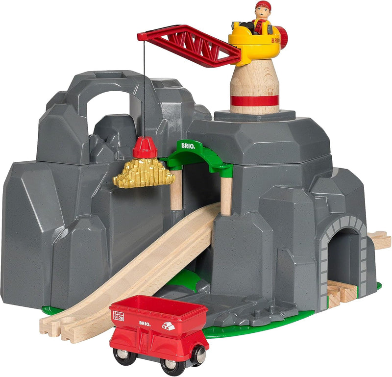 BRIO World 33889 Grosse Goldmine mit Sound-Tunnel - Zubehör Holzeisenbahn - Kleinkinderspielzeug emp