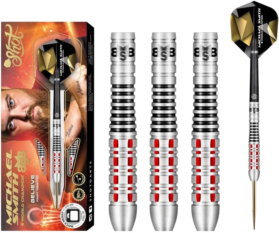 Shot! Steel Darts Michael Smith Bully Boy Believe 90% Tungsten Steeltip Darts Steeldart Hochwertige
