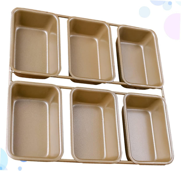 MAGICLULU Rechteckige Toastschimmel Backform mit 6 Fächern, Gold