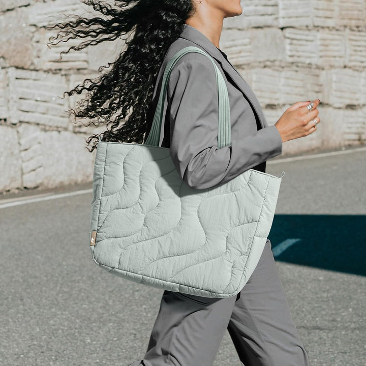 tomtoc Puffer Laptop Tragetasche für Damen, 10L Tote Bag für 13-14 Zoll Macbook, Leichte Schultertas
