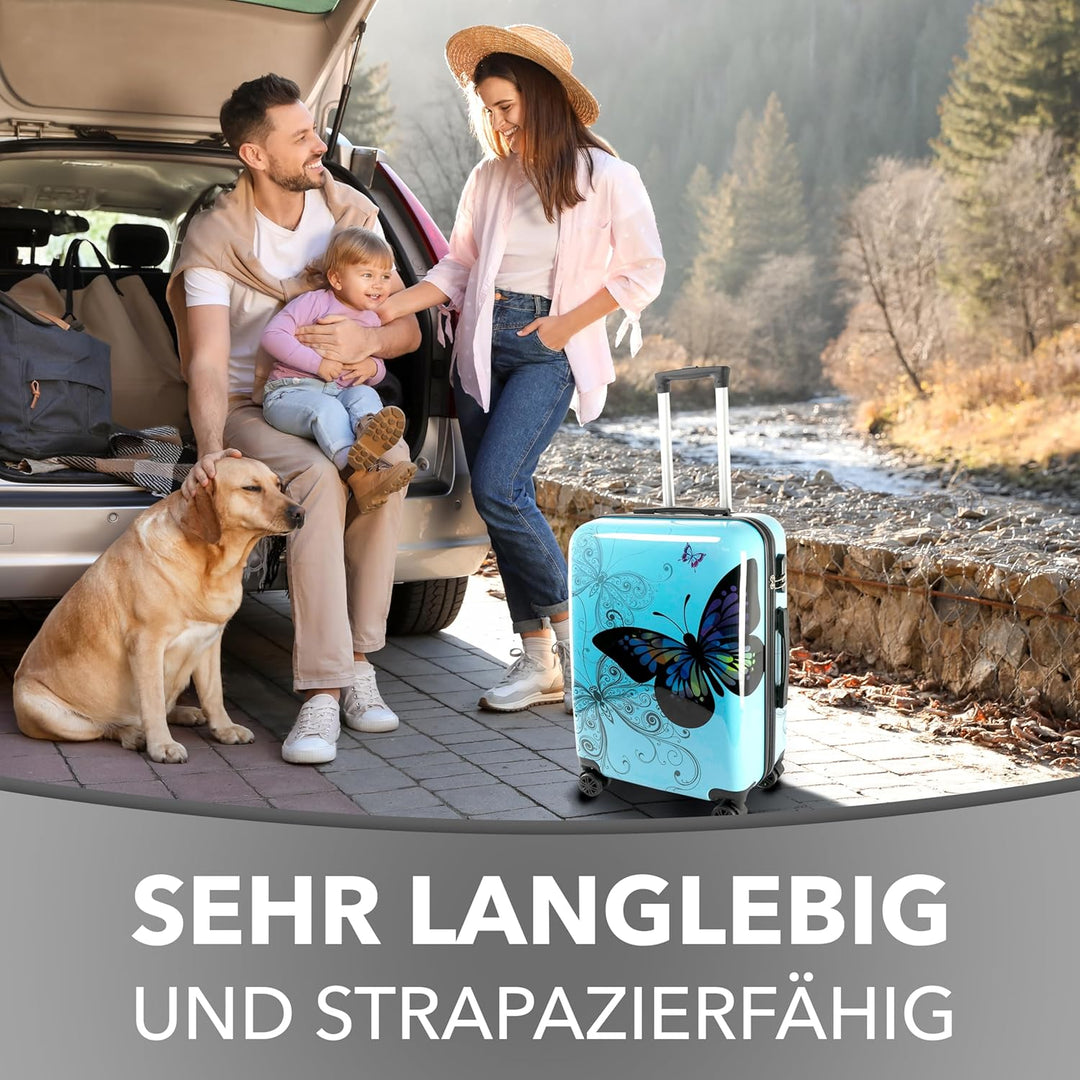 Xonic Design Reisekoffer - Hartschalen-Koffer mit 360° Leichtlauf-Rollen - hochwertiger Trolley mit