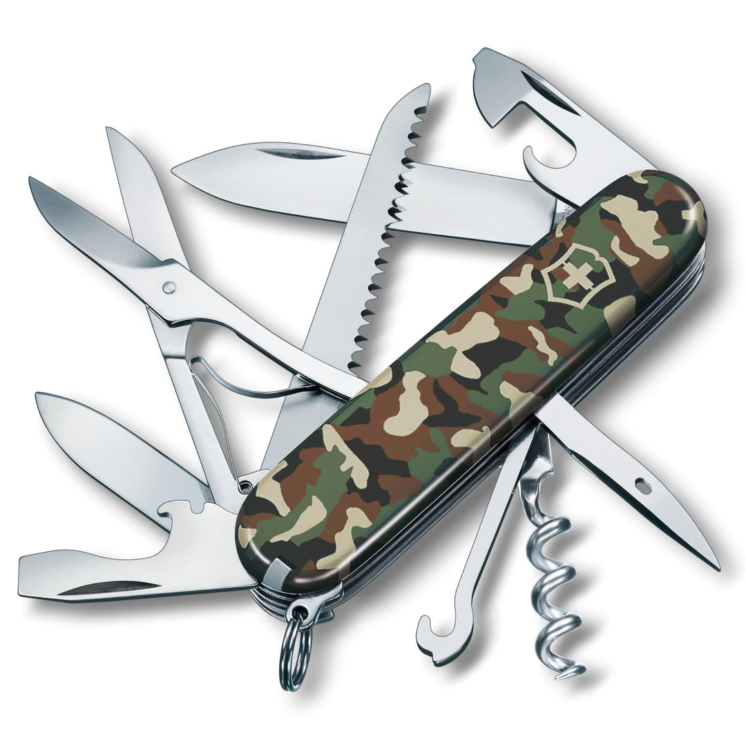 Victorinox Schweizer Taschenmesser Huntsman, Swiss Army Knife, Multitool, 15 Funktionen, Klinge, Kor