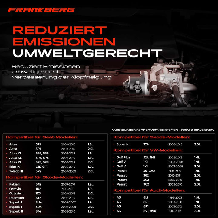 Frankberg AGR-Ventil für Caddy III 2CA 2CB EOS 1F7 Golf 521 1K 5K J-e-t-t-a 1K2 P-a-s-s-a-t 3C 3B 3C