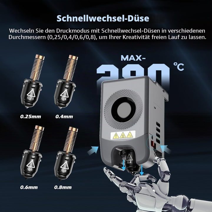 FLASHFORGE Upgrade Adventurer 5M Pro Komplett montierter Extruder, 3D-Drucker-Extruder mit effektive