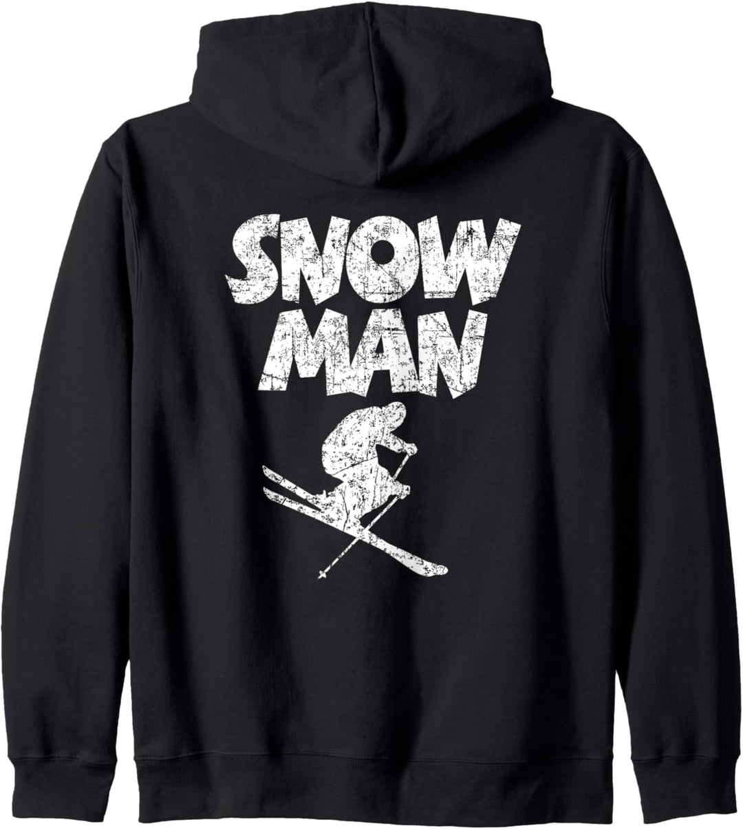 Snow Man (Vintage Weiss) Ski Skifahrer Kapuzenjacke
