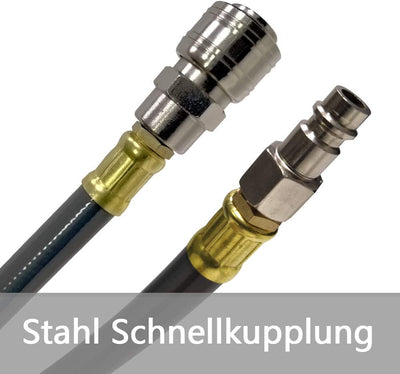 Froadp Anschluss- Schlauchtrommel, 10m Druckluftschlauch Aufroller mit 1/4" Schnellkupplung, Automat