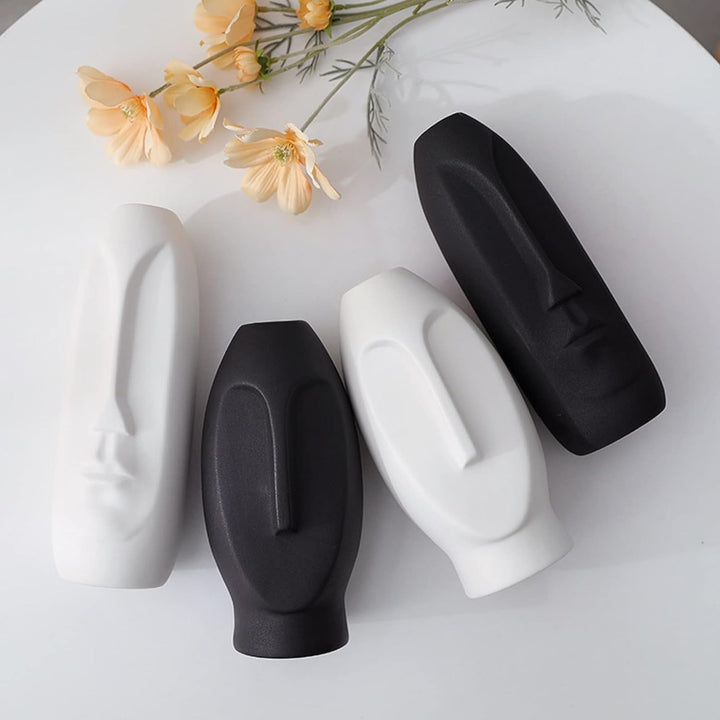 2er-Set Moderne Gesichts Blumenvase, Minimalism Abstrakte Vasen mit Gesichtsgestaltung, Dekorative m
