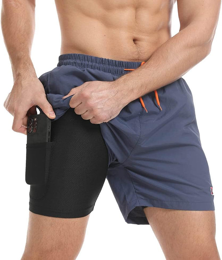 JustSun Badehose Herren Schnelltrocknend Boardshorts mit Mesh-Futter und Verstellbarem Tunnelzug 3XL