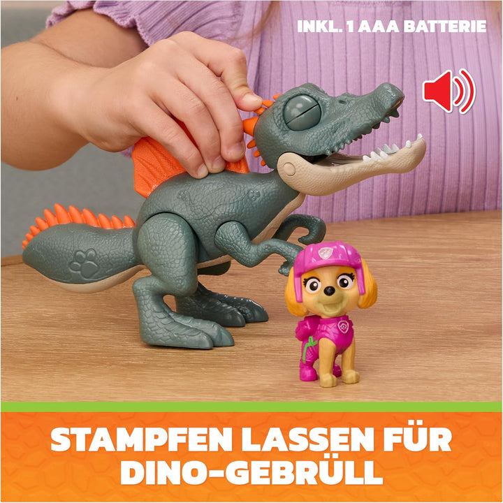 PAW PATROL: Der Dino Film, Roaring Pups, Skye &amp; Spinosaurus Dino-Figur, der durch Bewegung mit reali