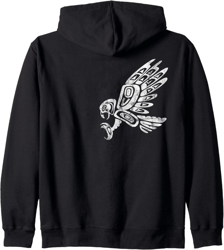 Falke Haida Kunst Indianer Nord Amerika USA Kapuzenjacke