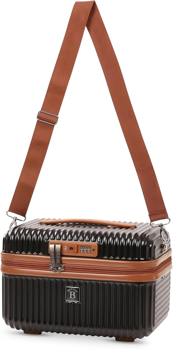 BERTOO Napoli Kosmetikkoffer aus schwarzem Hartschalen-Material, 17 l, mit TSA-Schloss, abnehmbarem