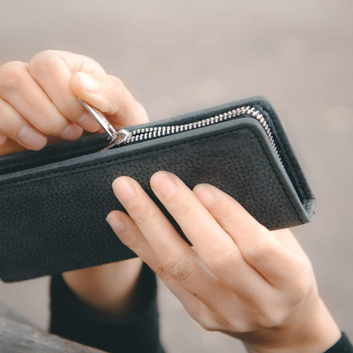 Jahn-Tasche Exklusives Federmäppchen Stifte-Etui, Grösse M, aus Büffel-Leder, Schwarz, 012, Schwarz