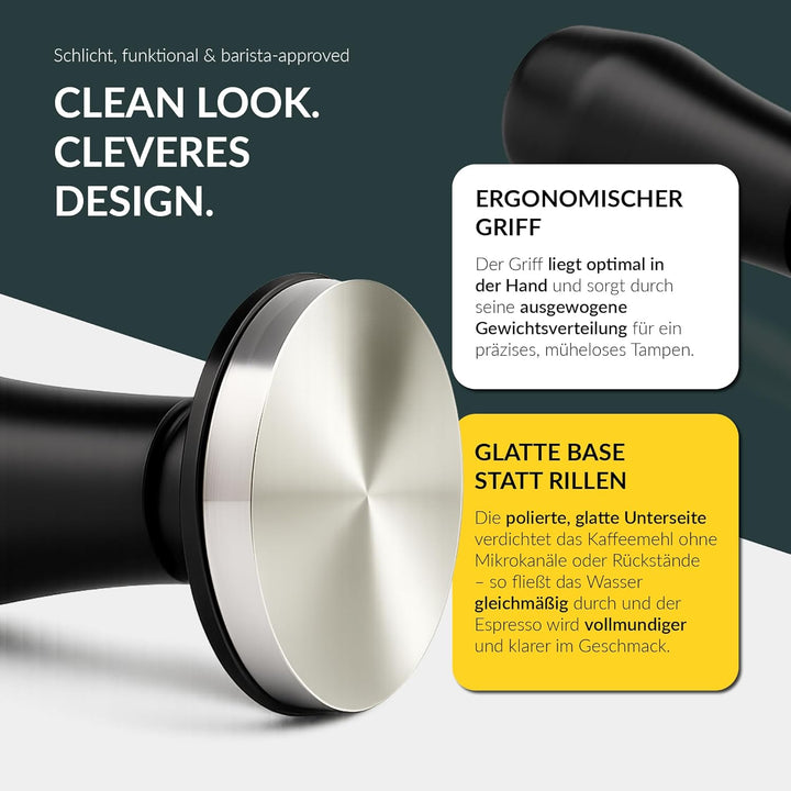 Coyooco Barista Tamper druckregulierend 58,5 mm - Siebträger Tamper mit Feder für gleichmässigen Dru