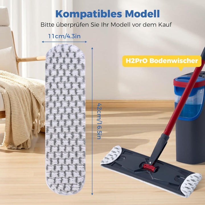 5 Stück für Vileda H2PrO Ersatzbezug, Mikrofaser Bezug für Vileda H2PrO Flat Mop Bodenwischer, für a