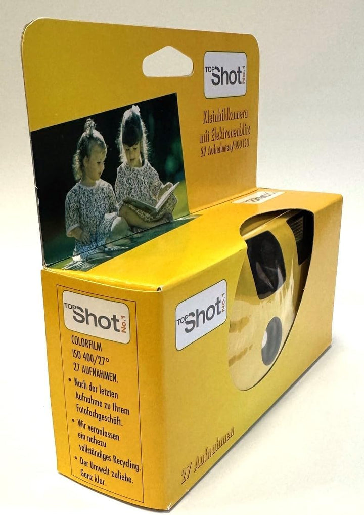2 x 1A PHOTO PORST Einwegkamera Topshot gelb/Hochzeitskamera/Partykamera (je 27 Aufnahmen, 2er Pack)