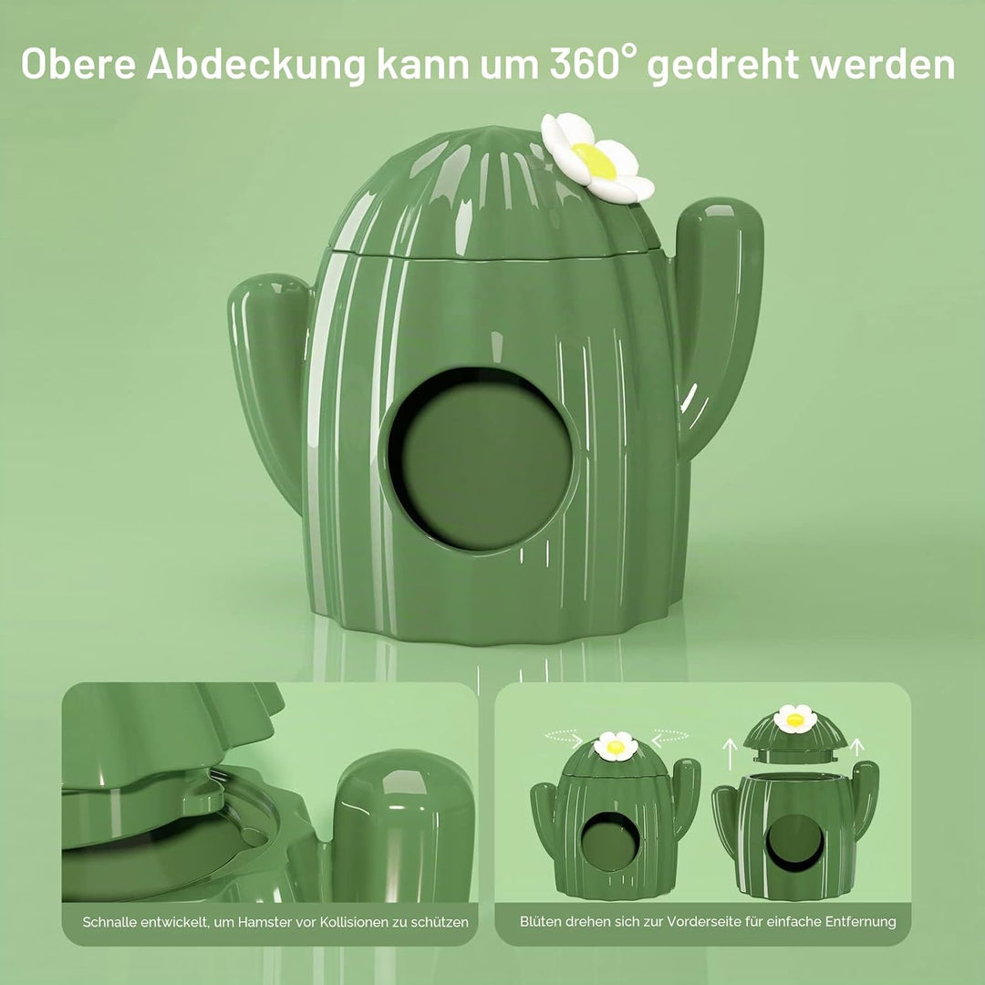 BUCATSTATE Keramikhaus für Hamster, Kaubares Versteck Tunnel in Kaktusform Grossen Eingängen, Kühles