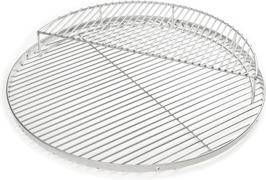 HeRo24 Edelstahl Warmhalterost halbrund Ø 52,3 cm – 2. Ebene für Kugelgrill 57–70 cm & universeller