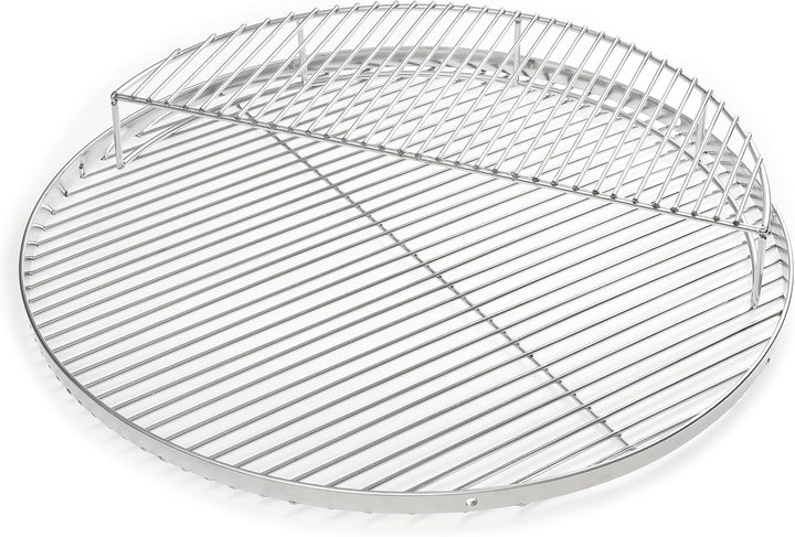 HeRo24 Edelstahl Warmhalterost halbrund Ø 52,3 cm – 2. Ebene für Kugelgrill 57–70 cm & universeller