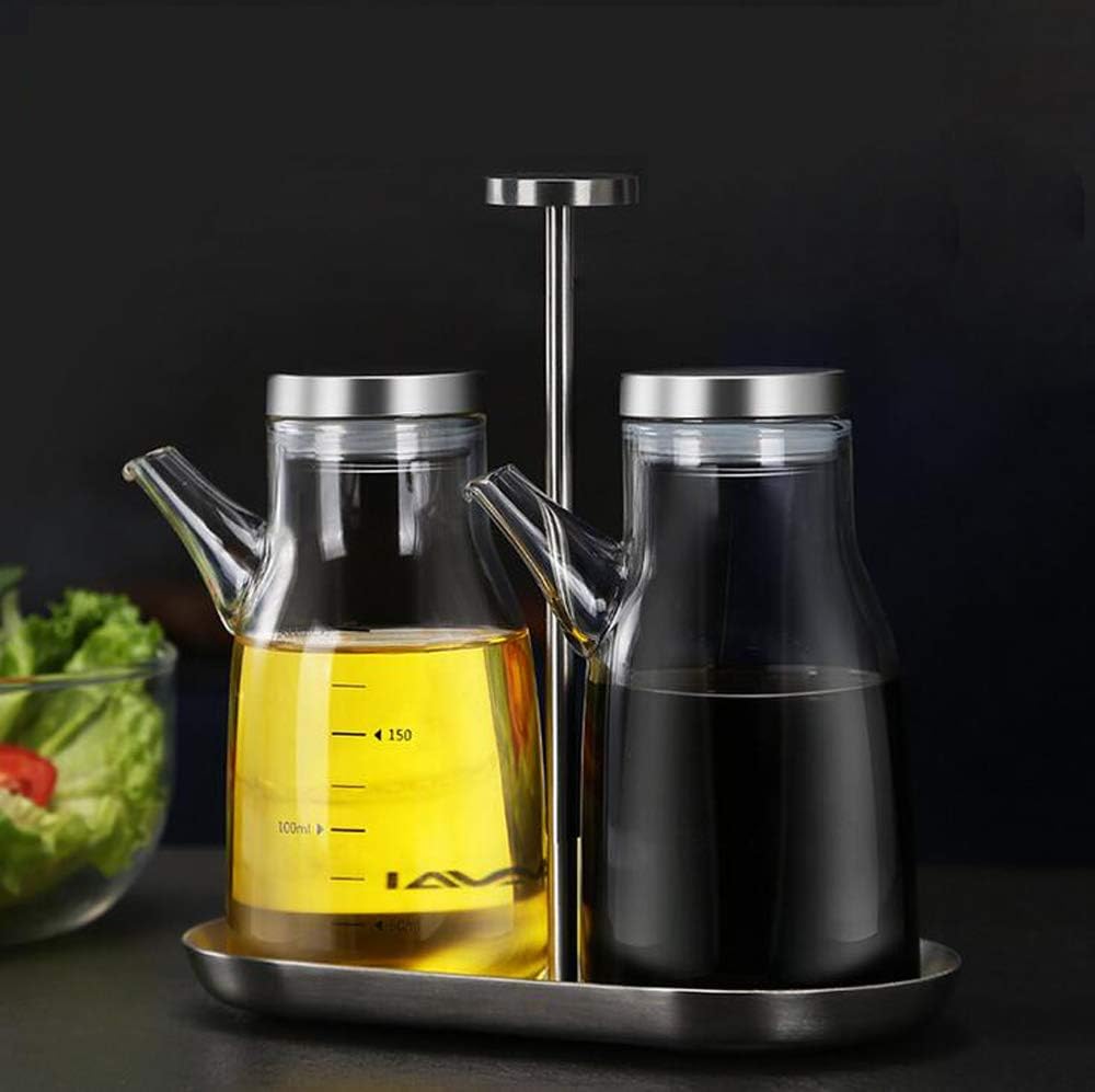 XiaoShenLu Olivenölspender Flasche, Glasölflasche ohne Tropf, Ölbehälter für Pflanzliches Olivenöl,