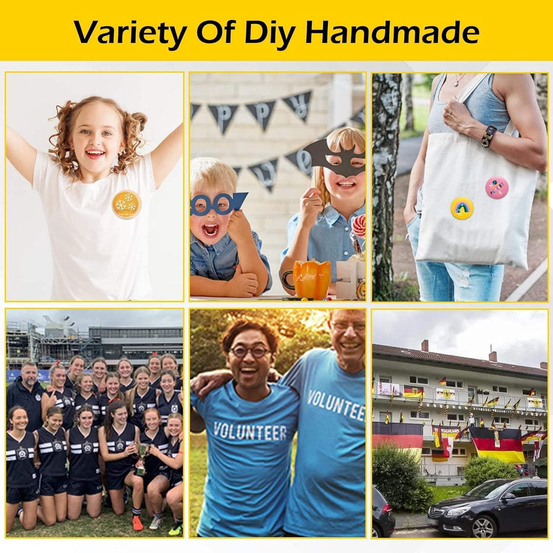 Dyna-Living Buttonmaschine Abzeichen Button Maker 25mm/0.98in, DIY Badge Press Machine mit 100 Zubeh