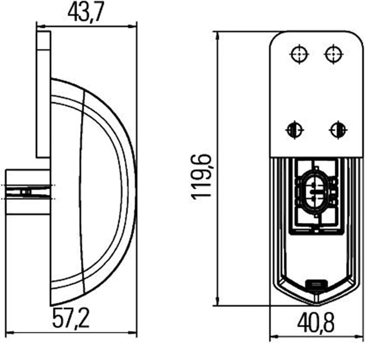 HELLA - Umrissleuchte - LED - 24V - LED-Lichtfarbe: rot/weiss - seitlicher Anbau - 2XS 205 020-131 o