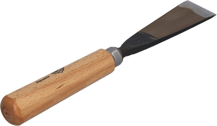 STUBAI Stemmeisen Stechbeitel Serie 52 - Form 2 | Gerades Balleisen, schräg - 55 mm, mit Holzgriff,