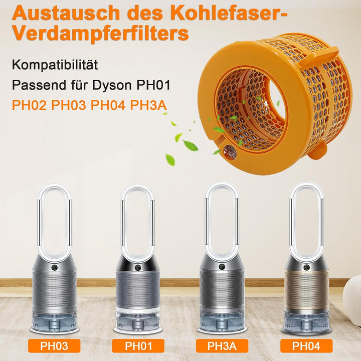 Luftreiniger Kohlefilter Kompatibel mit Dyson PH04 PH03 PH02 PH01 PH3A Ersatzfilter, Verdunster 9707