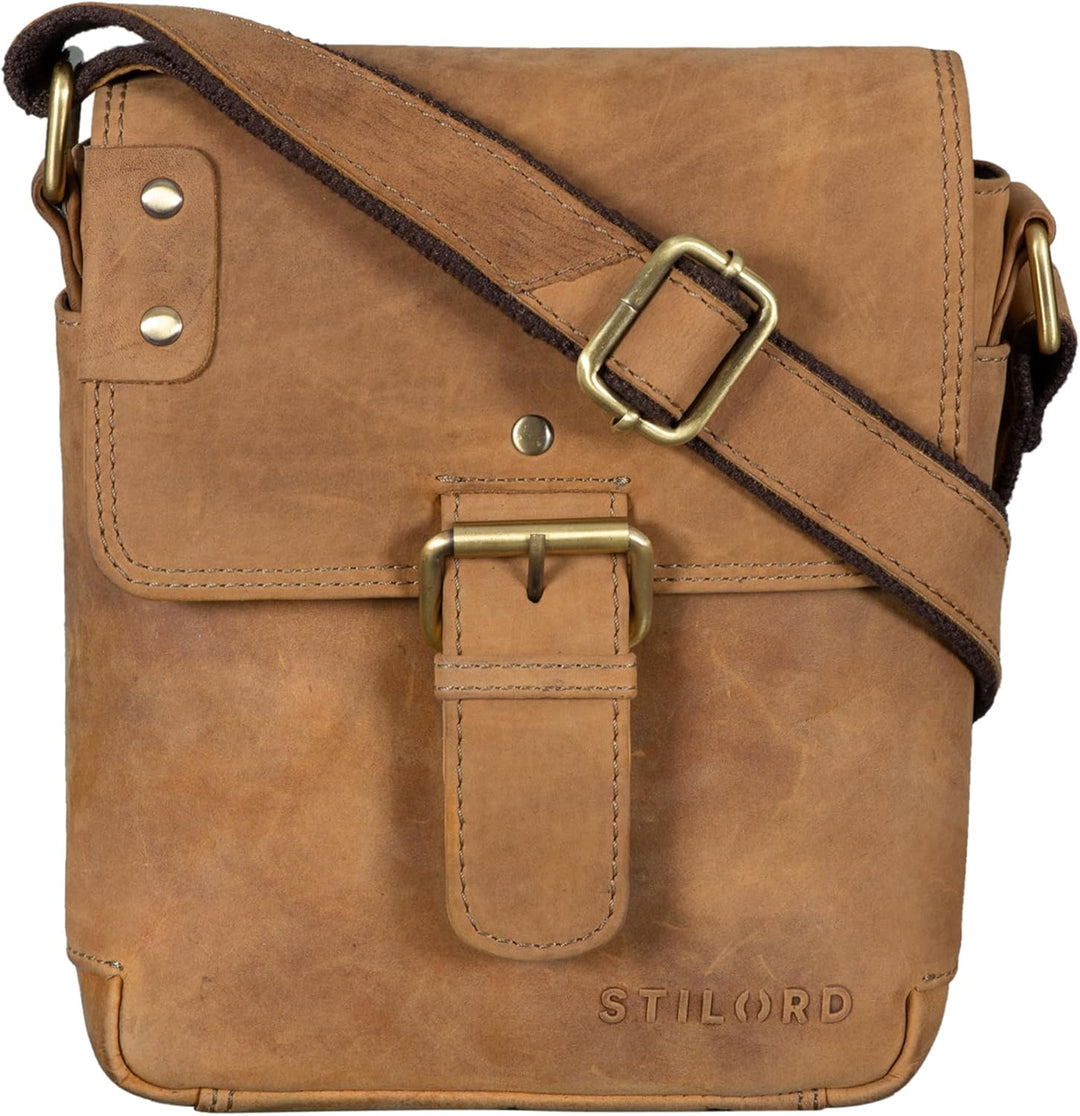 STILORD 'Alessio' Leder Messenger Bag Männer klein Vintage Umhängetasche Herrentasche Tablettasche S