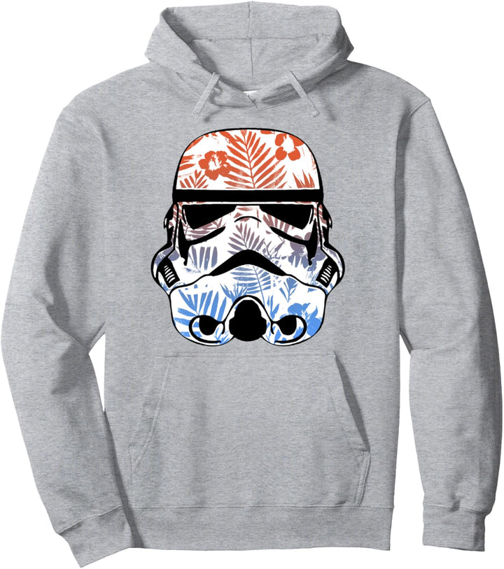 Star Wars Trooper Tropical Leaves Helmet Portrait Pullover Hoodie