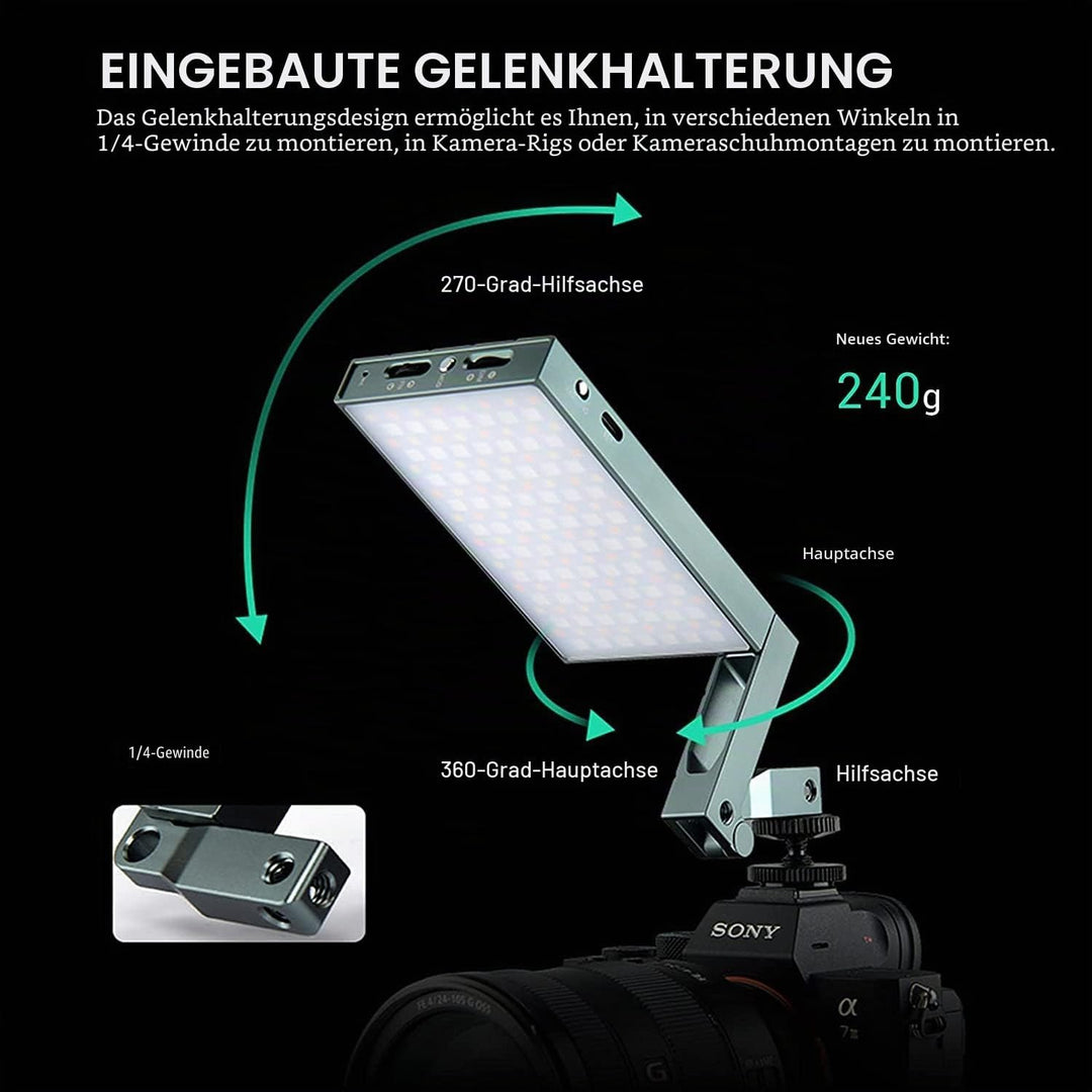 Godox M1 RGB LED-Videoleuchte, Vollfarbige Videolichter auf der Kamera mit Musikmodus, wiederaufladb