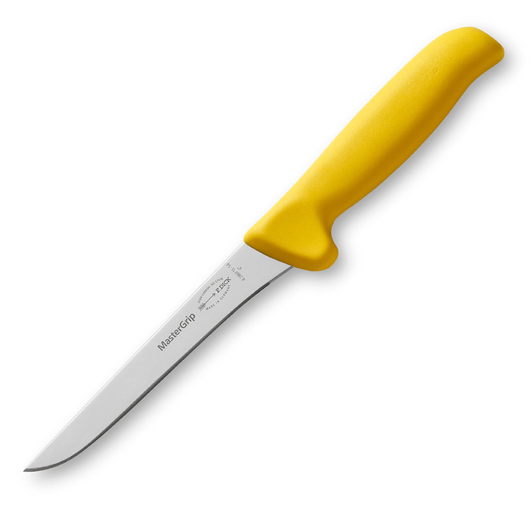 Dick Ausbeinmesser steif 15 cm - Griff gelb - für Fleischer, Metzger, Jäger und Schlachter