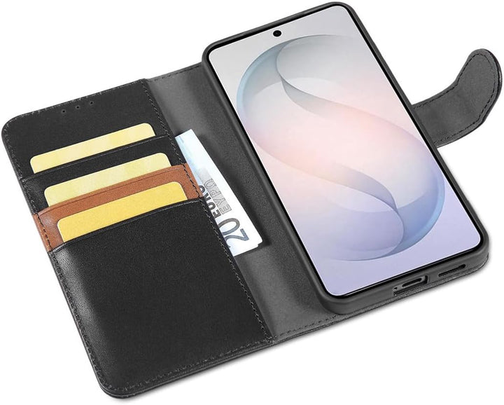 LENSUN Echtleder Hülle für Samsung Galaxy S26, Handyhülle [Echtes Leder][Kartenfach][RFID Schutz Bri