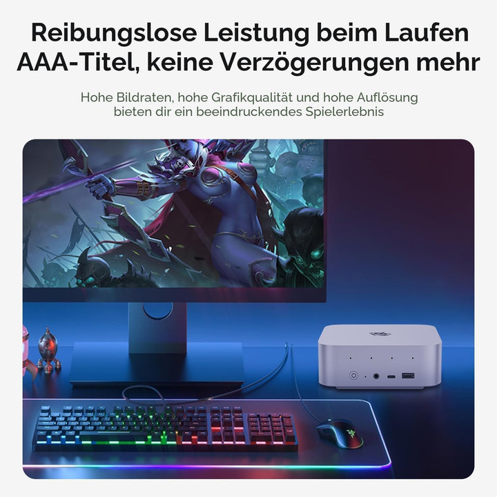 Beelink SER9 Pro Mini PC, AMD Ryzen R7 H255 (8C/16T, bis zu 4.9 GHz), 32GB LPDDR5X RAM, 1TB PCIe 4.0