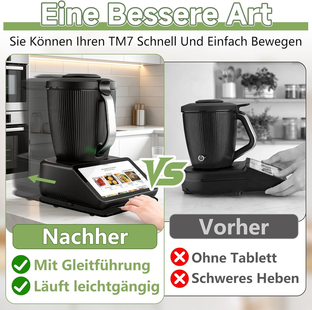 SelfTek Bambus Gleitbrett für Thermomix TM7 Zubehör - Holz Gleitbrett Kompatibel mit Thermomix TM7,