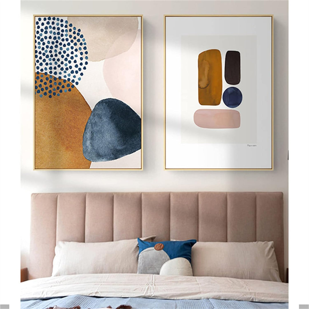 TROYSINC 3er Set Morandi Poster, Abstrakt Geometrie Bilder, Nordisch Kunstposter, Ohne Rahmen Leinwa