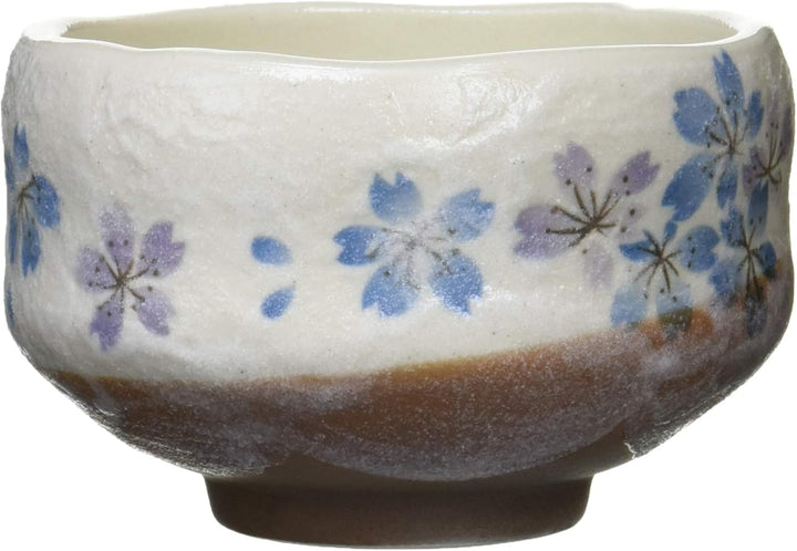 Mino Ware Japanese Matcha Bowl Chawan Heian Sakura Blue Color Dia9.4cm 250ml Made in Japan