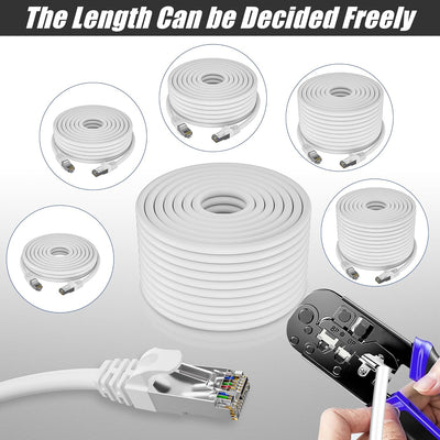 Netzwerkkabel 150m Outdoor, Lan Kabel Cat 6 150 Meter Verlegekabel Weiss Lange Aussenbereich Install
