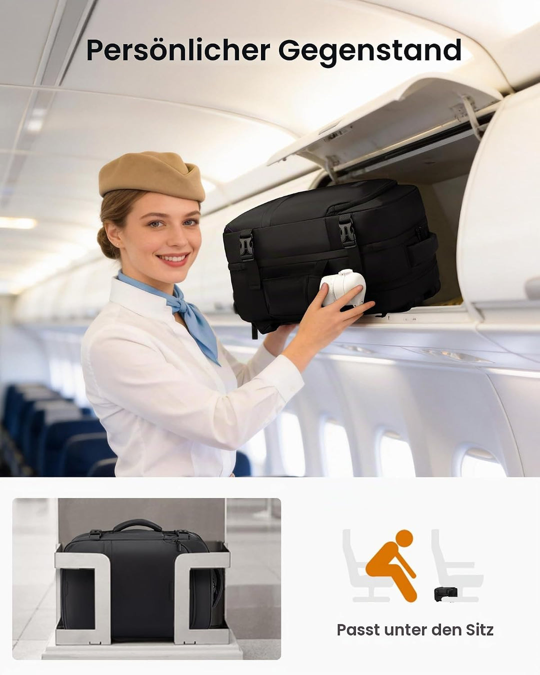 LOVEVOOK Ryanair Handgepäck 40x30x20, Handgepäck Rucksack Reiserucksack Flugzeug Damen Herren, Carry