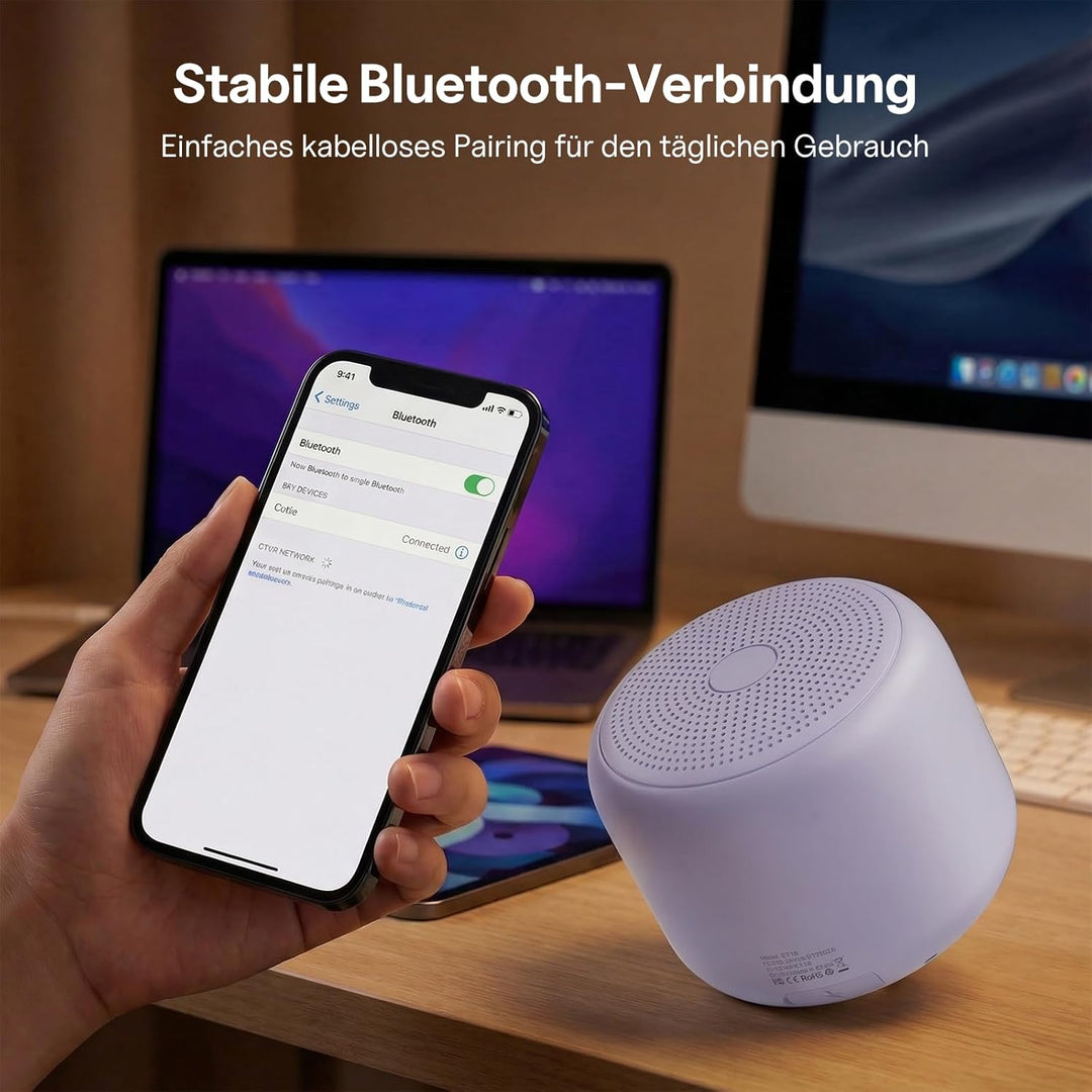 Bobtot Tragbarer Bluetooth-Lautsprecher, kabelloser wasserdichter Lautsprecher mit lautem Stereo-Sou