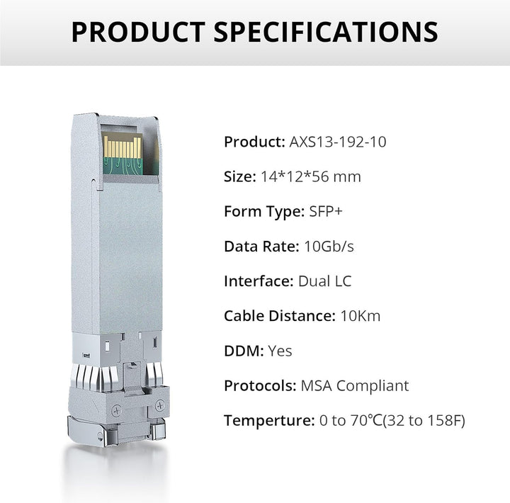 10G LR SFP+ zu LC Single Mode Transceiver für Cisco SFP-10G-LR, 10GBase-LR Glasfasermodul für Cisco,