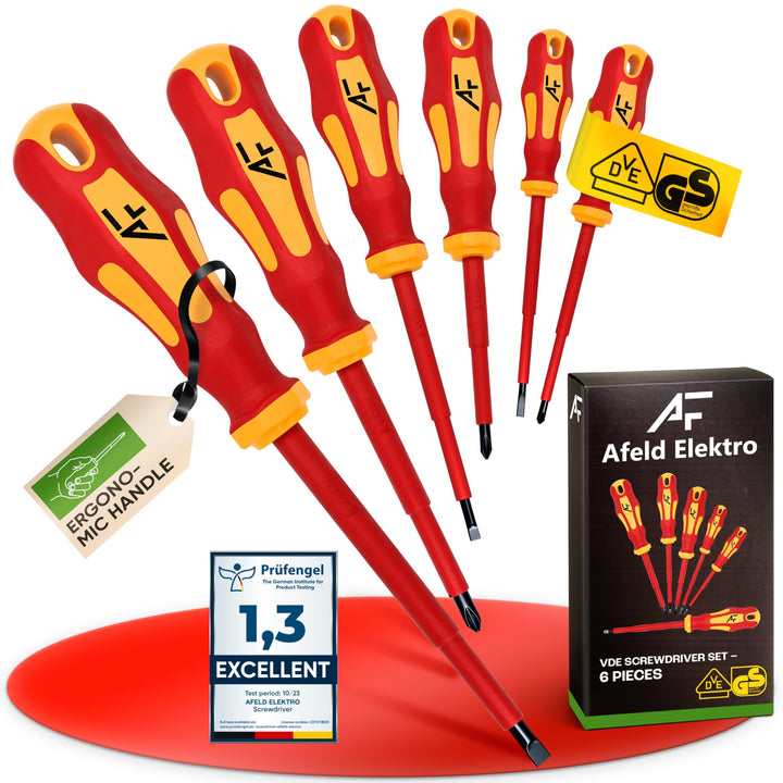 VDE Schraubendreher Set magnetisch - 6-teilig - 3 Kreuz - 3 Schlitz - isoliert bis 1000 V - Hergeste