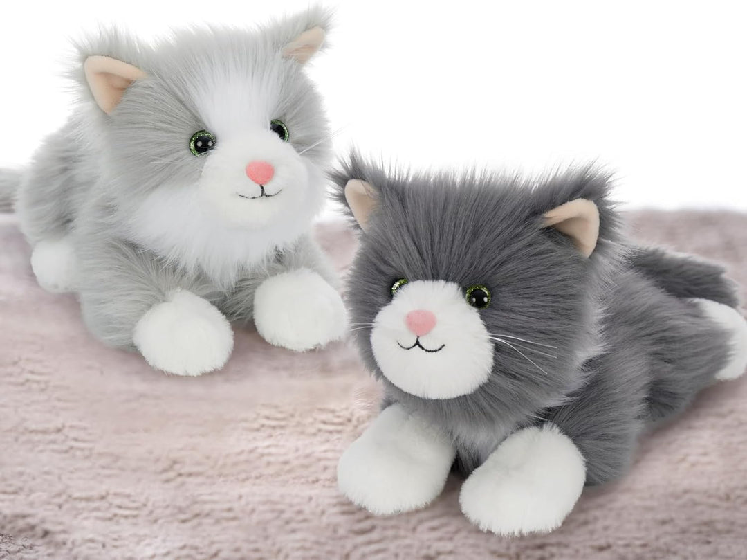 MorisMos süss 2 stücke Katze Kuscheltier Set, weich Kawaii 45cm Plüschkatze,deko Puppe Katze stoffti