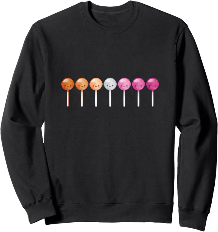 Lesbische Kawaii Süssigkeit Anime Kunst Niedlich LGBTQ Grafik Sweatshirt