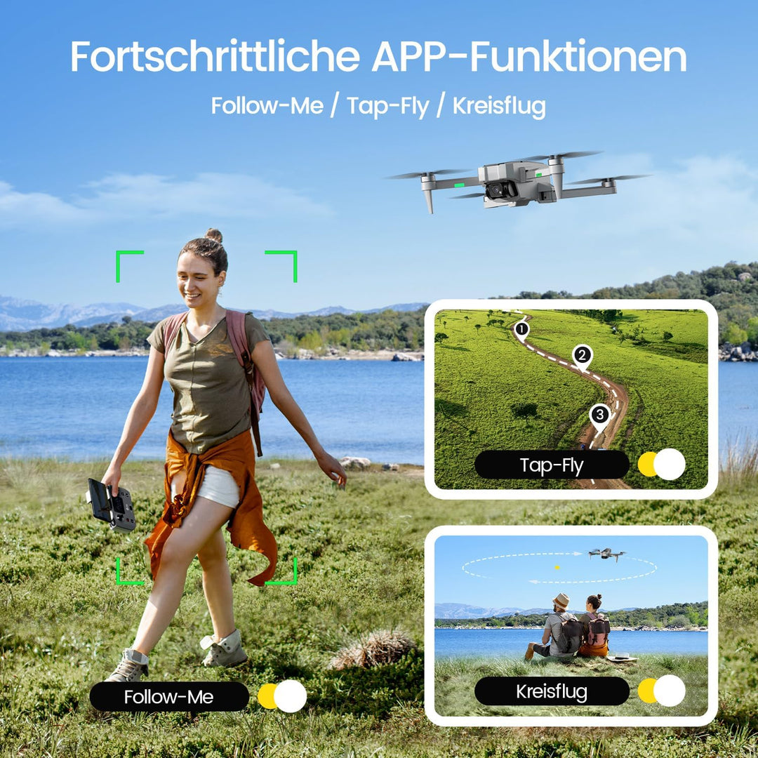 Holy Stone HS440G Drohne mit 4K Kamera für Erwachsene, 23 Min. Lange Flugzeit, Bürstenloser Motor, G