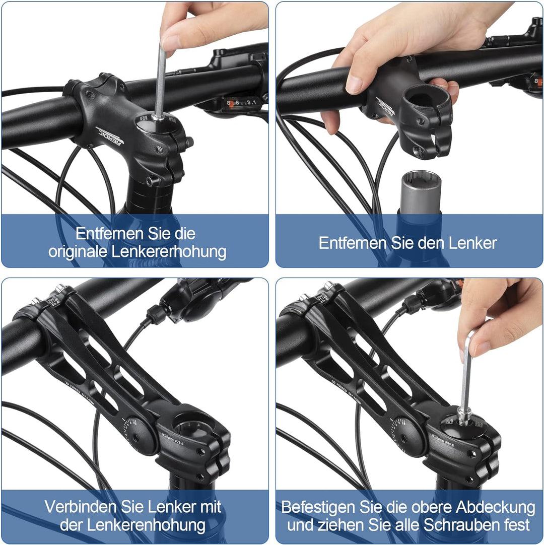 CXWXC Fahrradlenker Vorbau - Verstellbarer Aluminiumlegierungs Lenkererhöhung für MTB, Rennräder, BM
